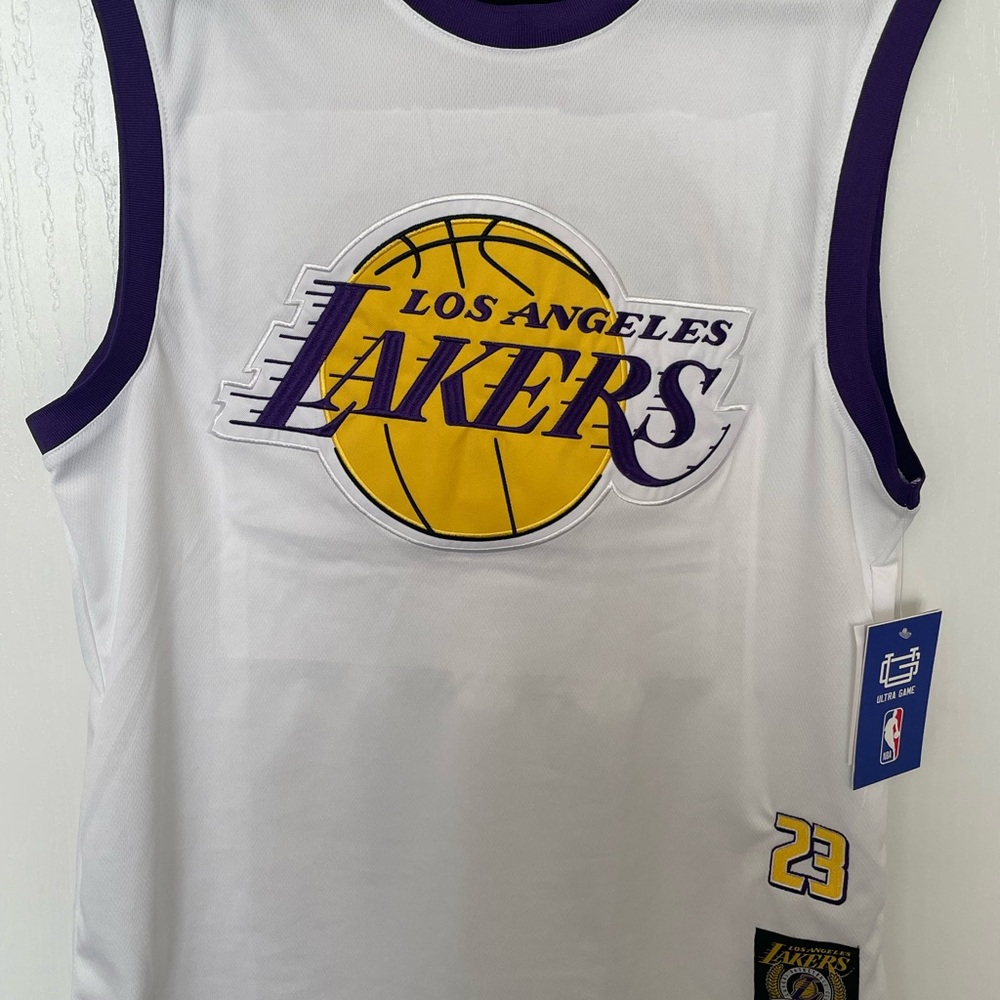 Los Angeles Lakers White and Purple Jersey